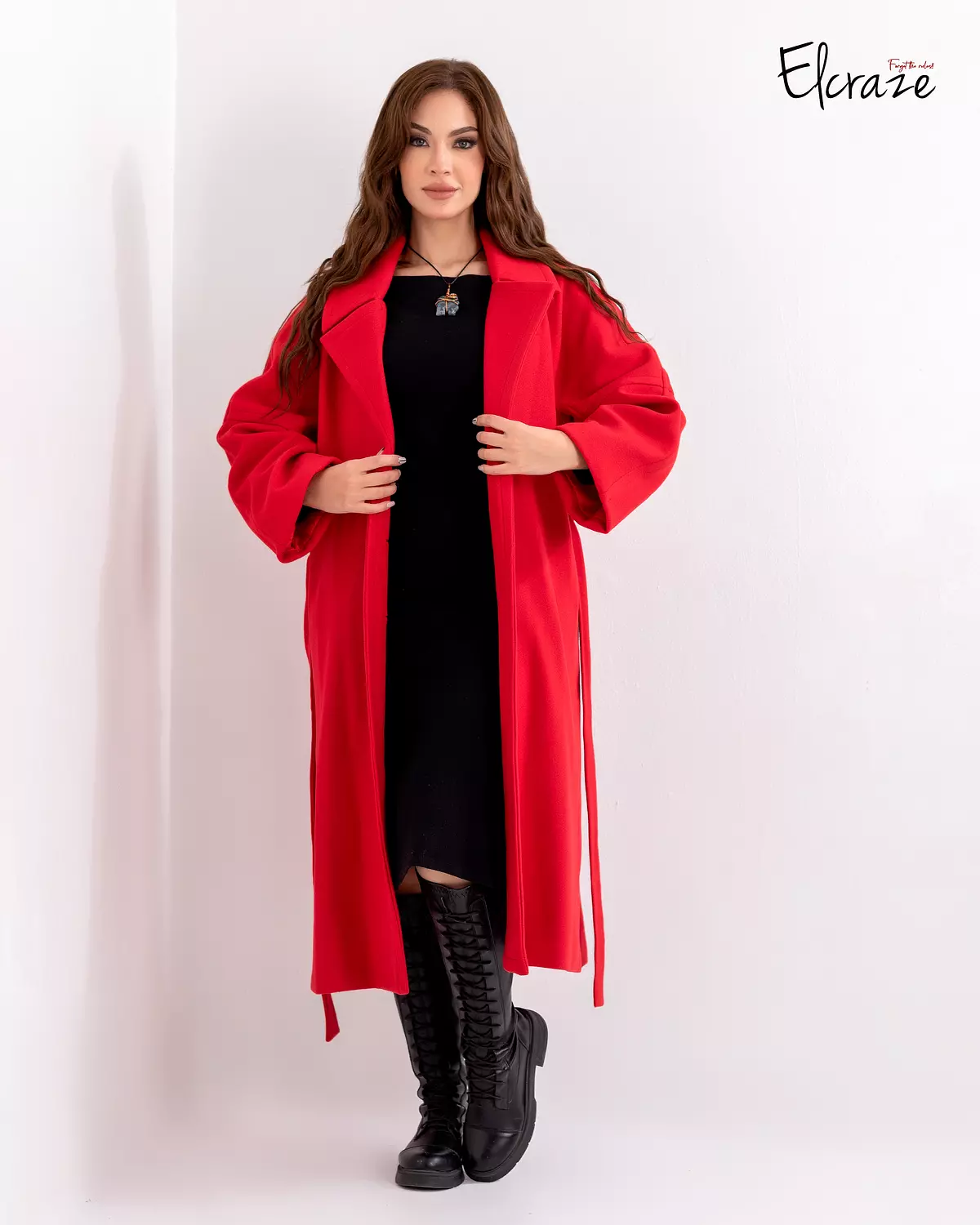  red Gogh wool oversized coat  1