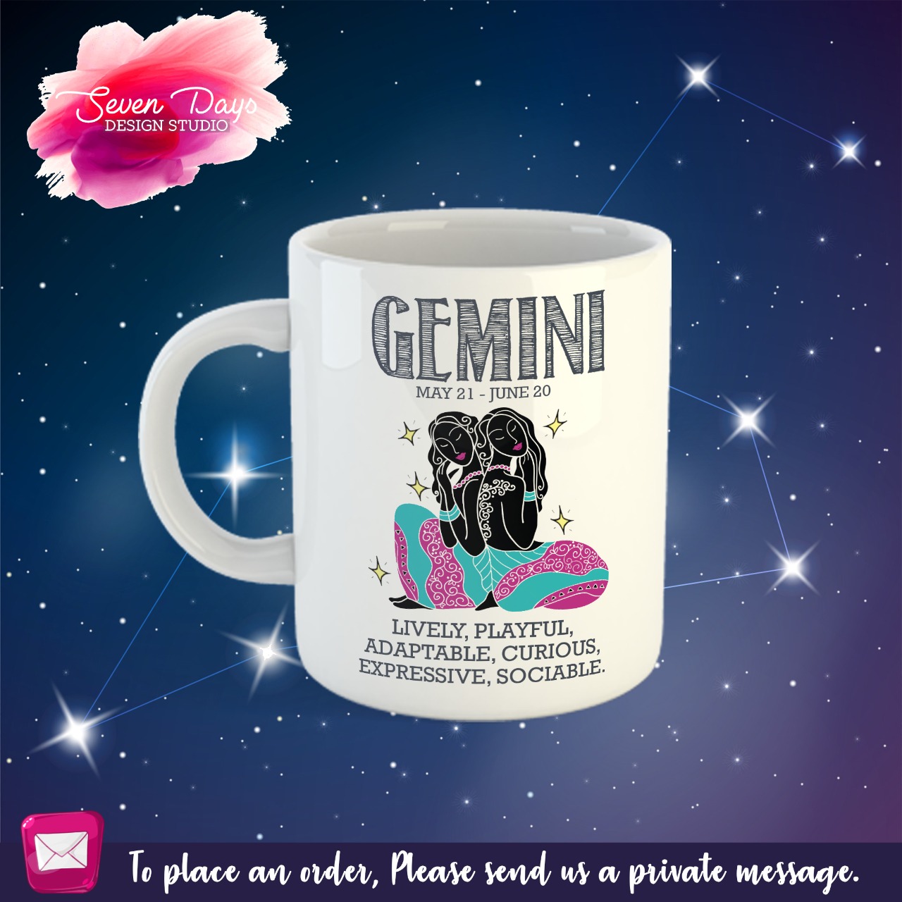 Gemini Mug, Bottle or Travel Mug 1