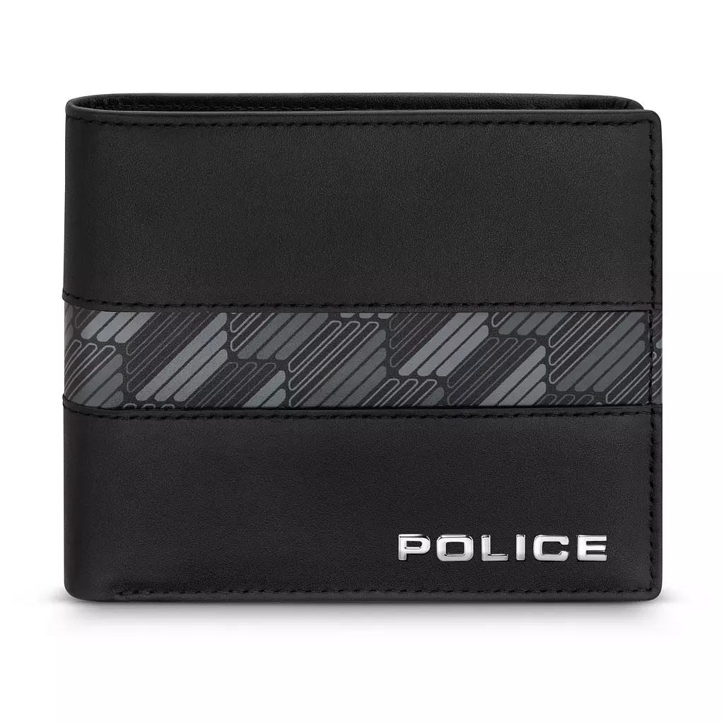 POLICE MEN WALLET Genuine Calf Leather BLACK