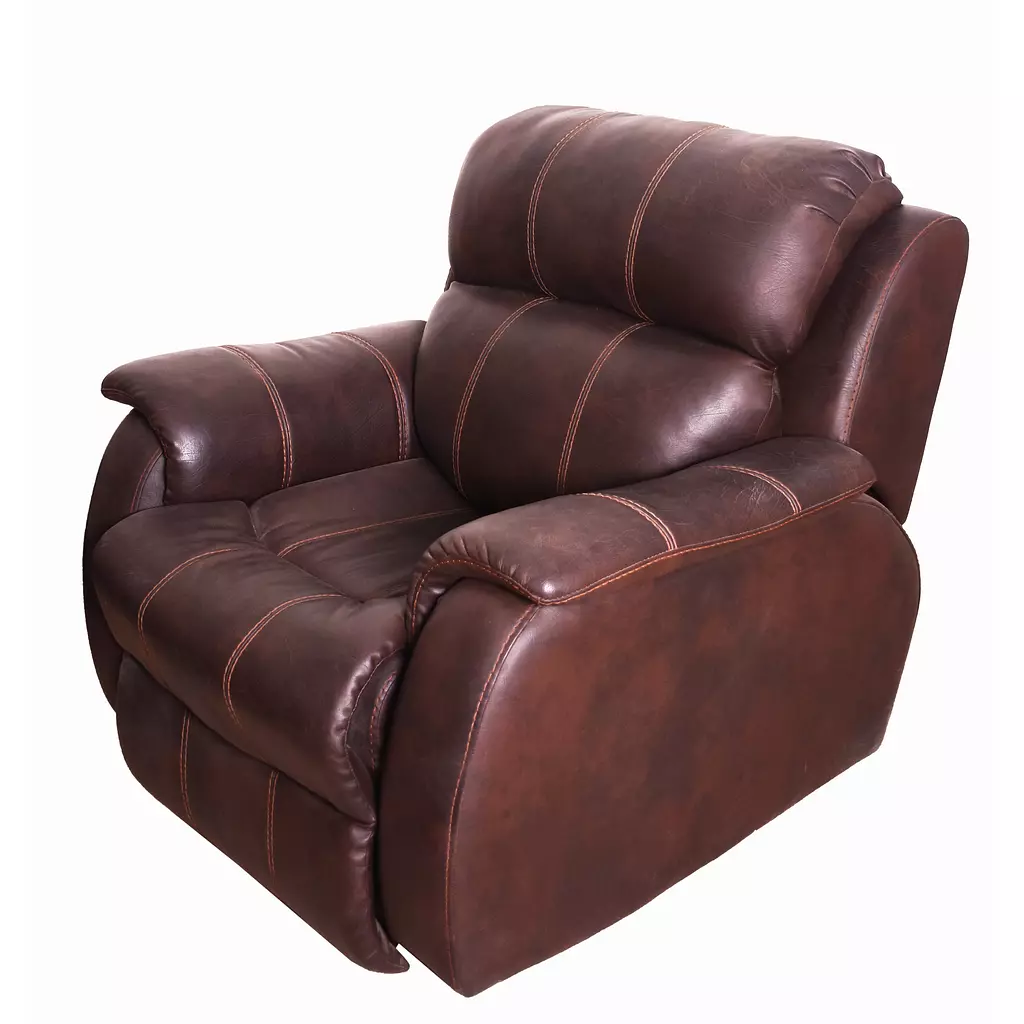 0100-21 Brown leather Lazy Boy chair