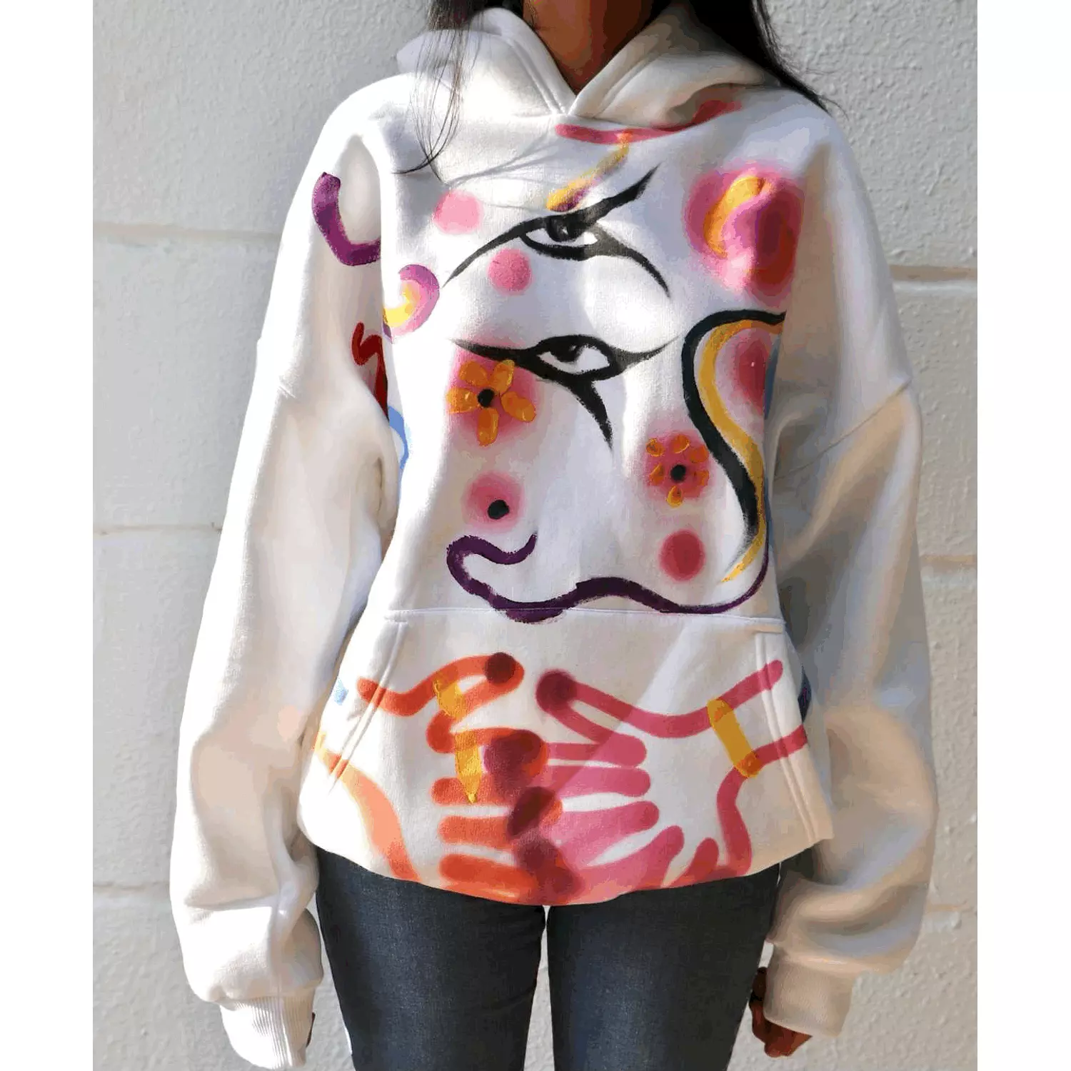 abstract hoodie In white (Medium) hover image