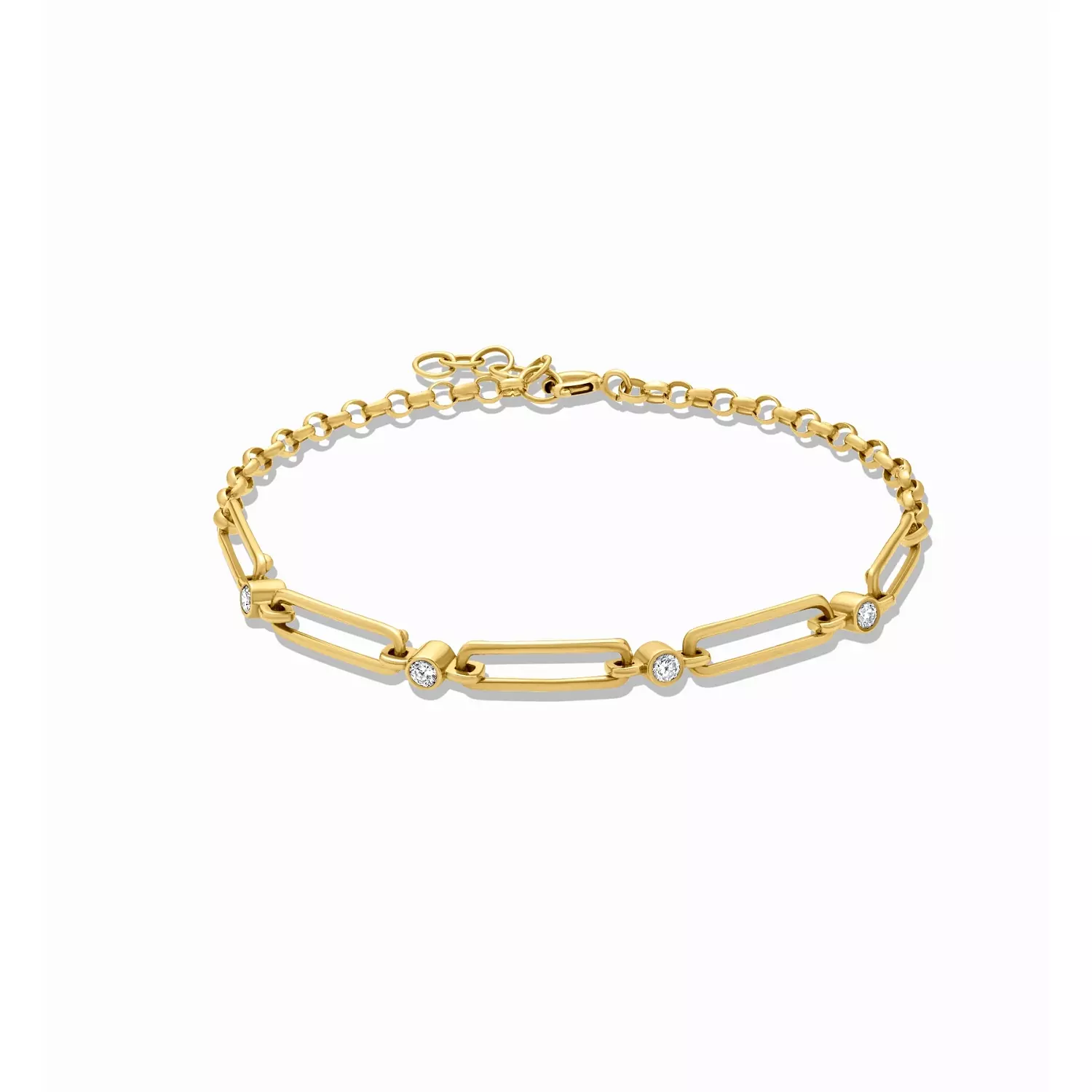 PaperClip Chain Diamond Bracelet - B8 hover image