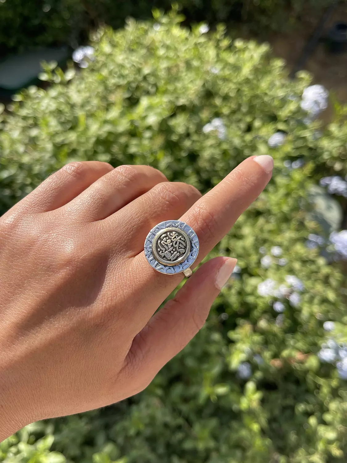 مكانك فى القلب silver ring gold plated free size hover image