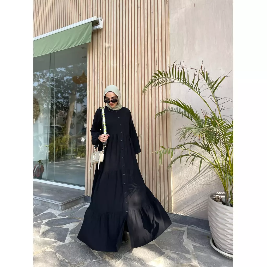 Layered buttoned Abaya 