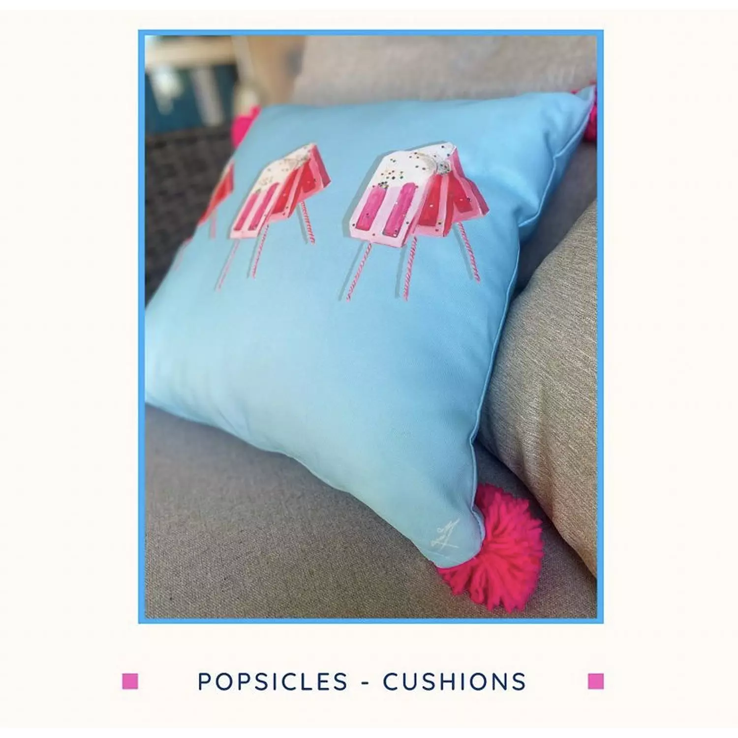 Popsicle Hand-Painted Summer Cushions (by Order) 1