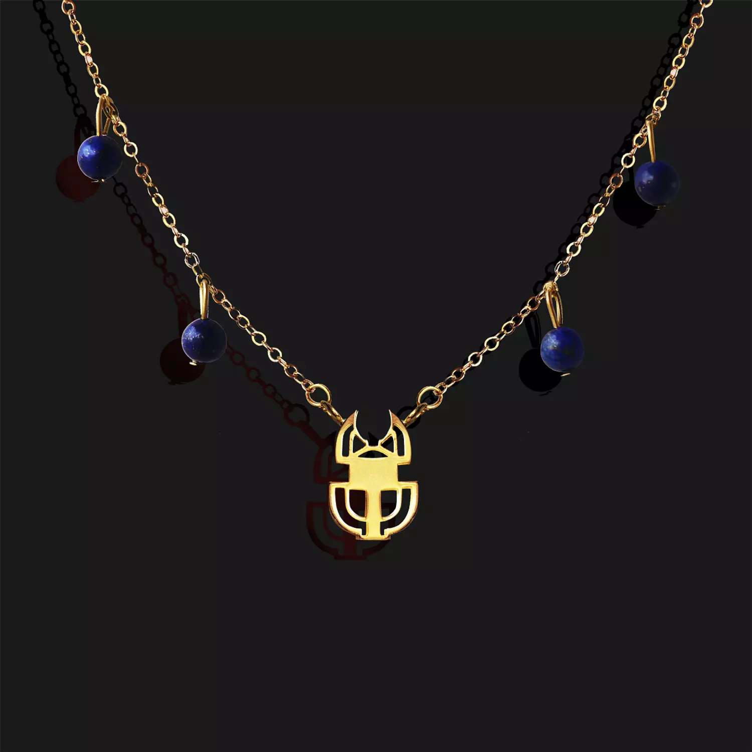 Scarab necklace hover image