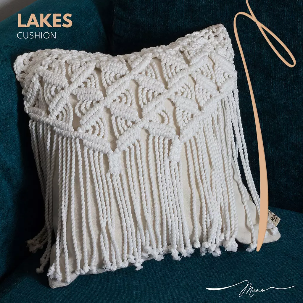 Lakes Cotton Macrame Cushion