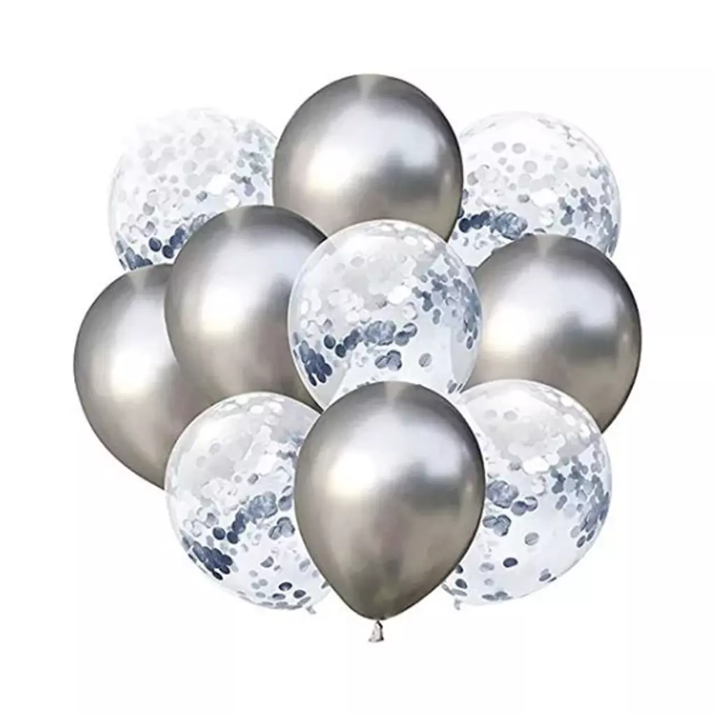 Silver Confetti Balloon Collection