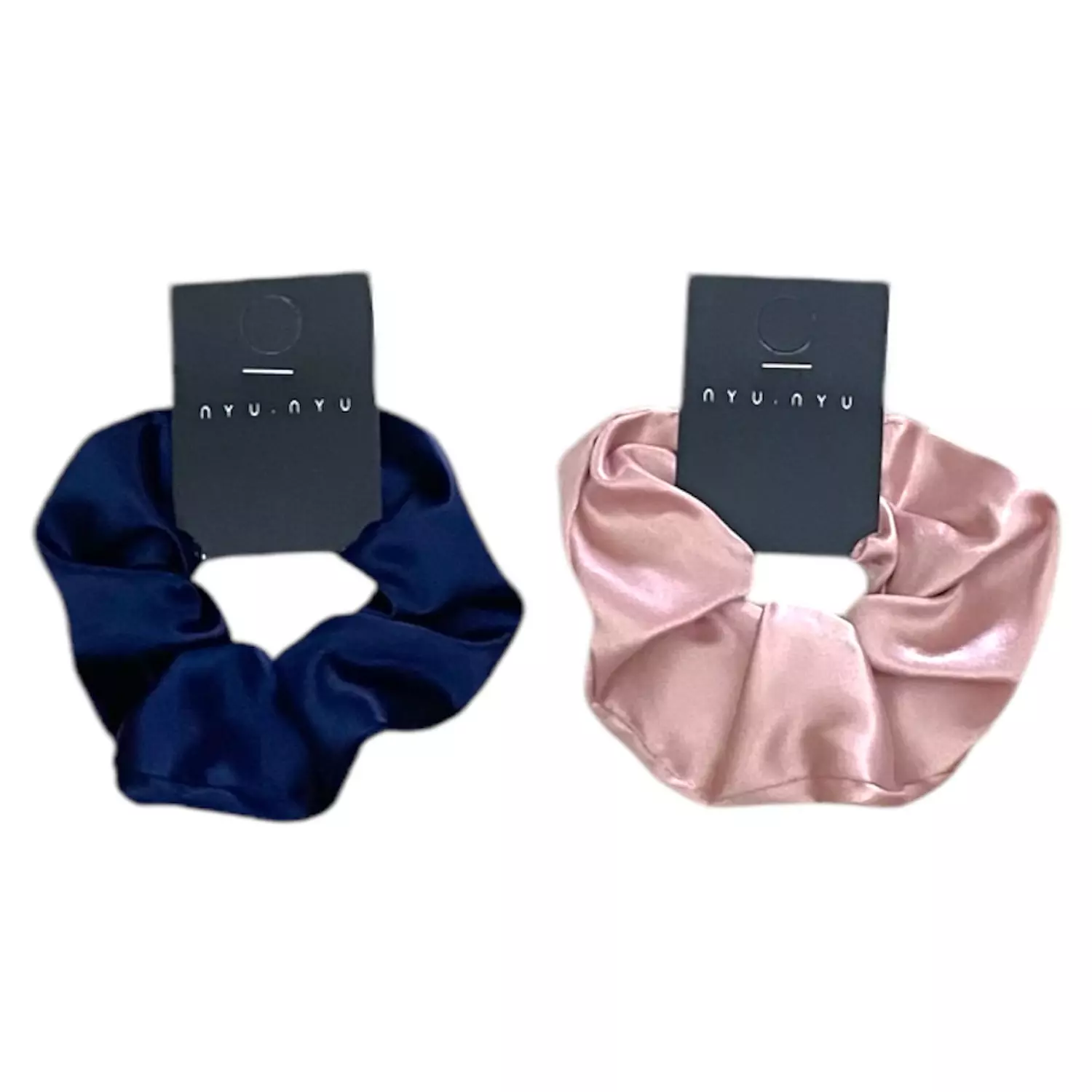 Satin Navy/Light Pink Scrunchies 1 Pc hover image