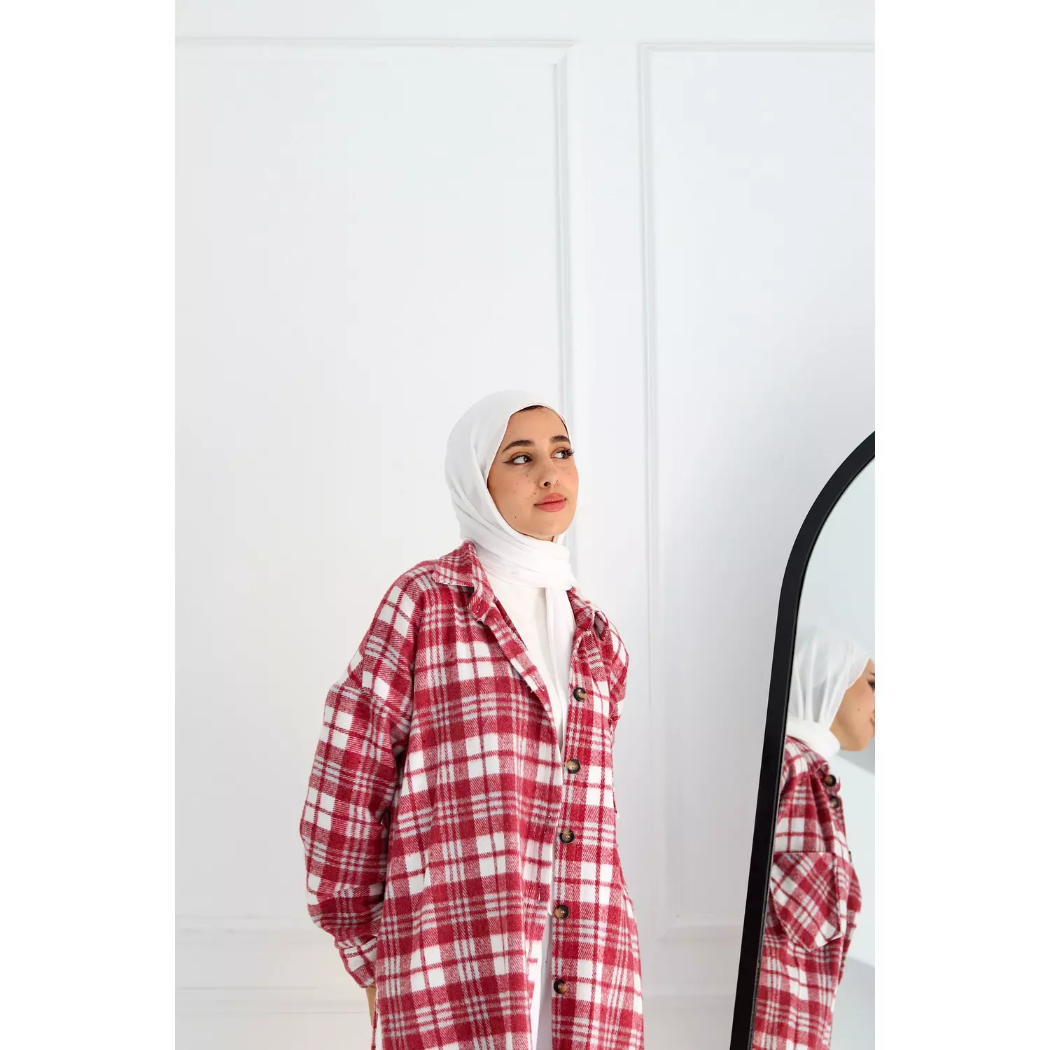 Red Checkered Oversize Shirt 6