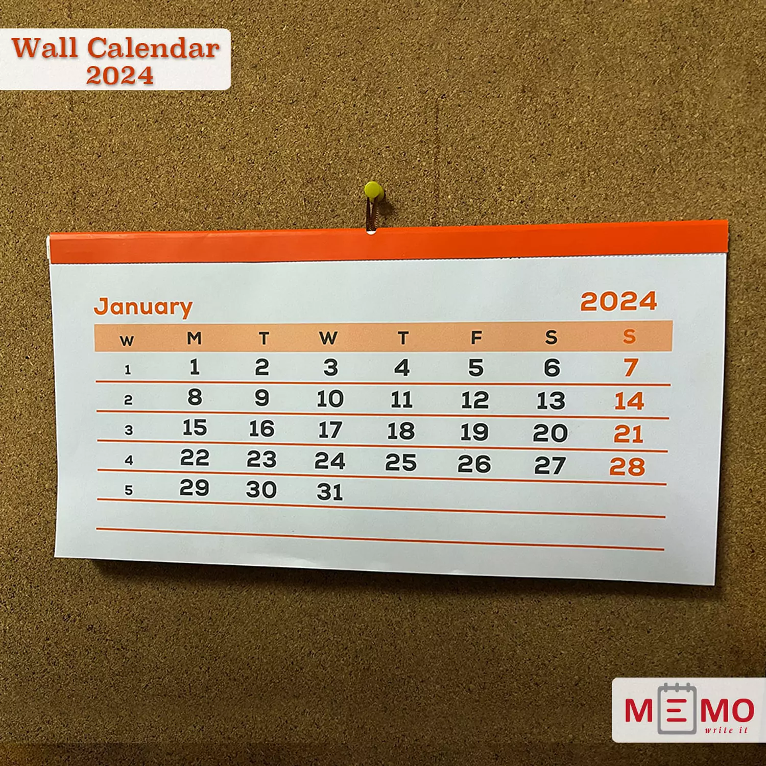 Memo Wall calendar 2024 3