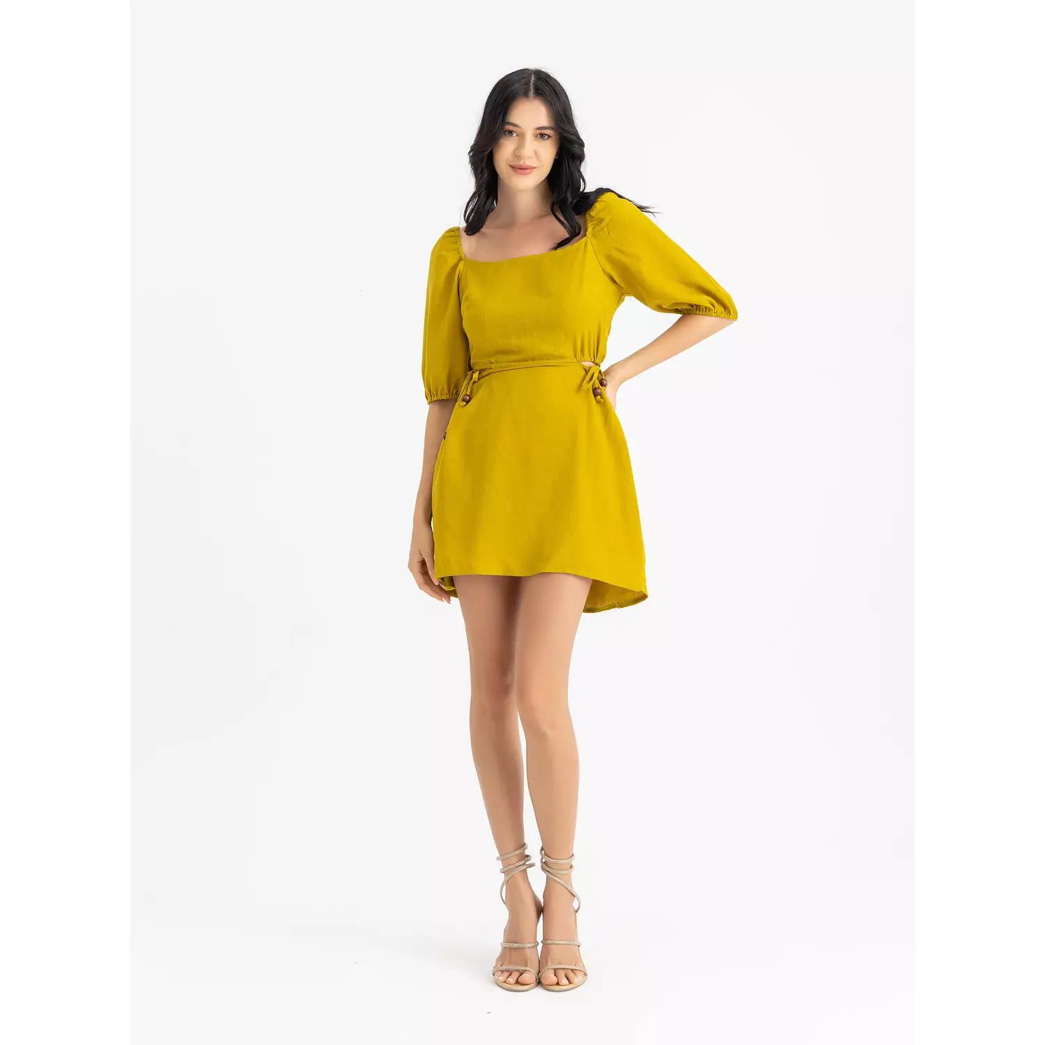 The POUFA cutout linen dress hover image