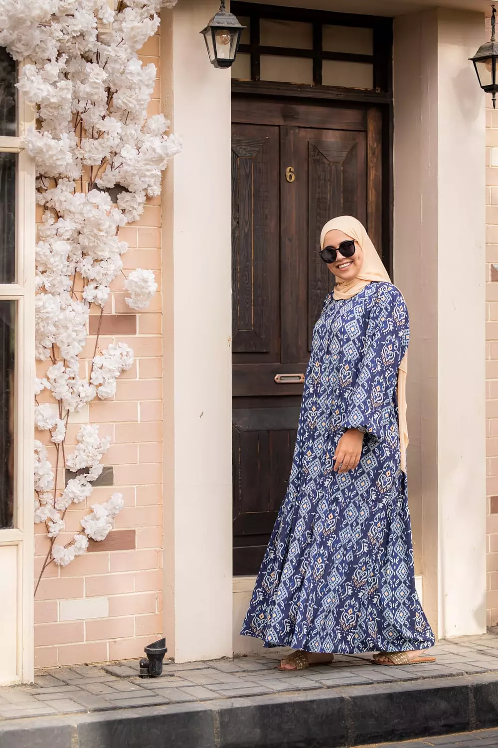 Dark Blue Crepe Dress 4