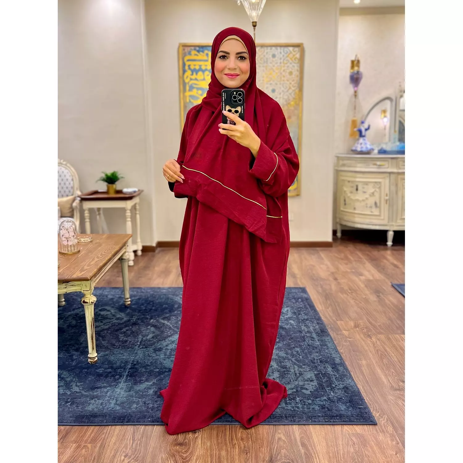 Free Size Isdal with Veil  - Maroon hover image