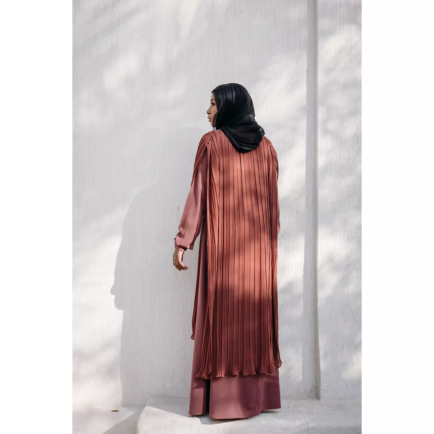 Night Blooming Abaya in Burnt Orange 1