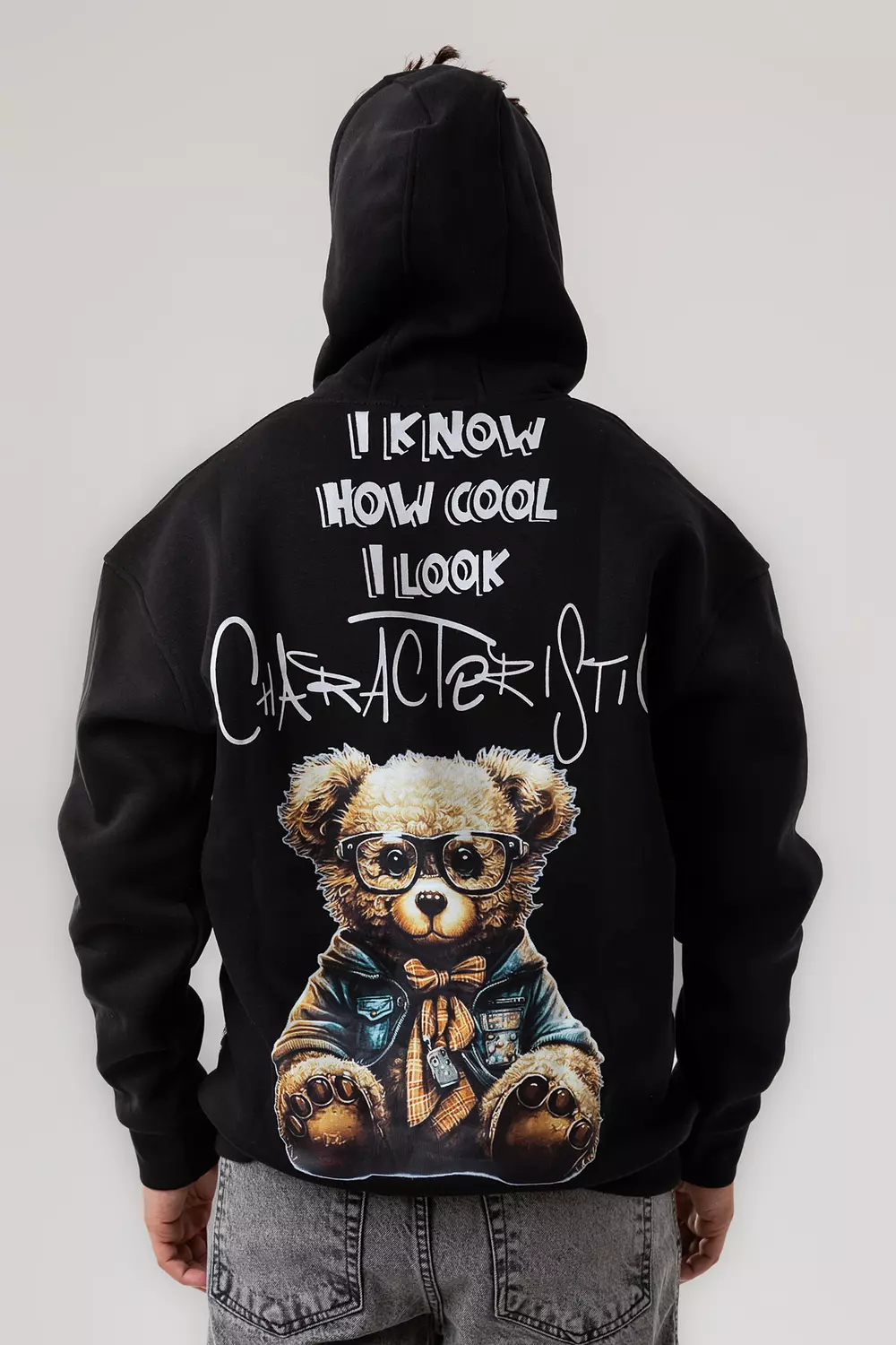 BEAR BACK PRINTED HOODIE 10