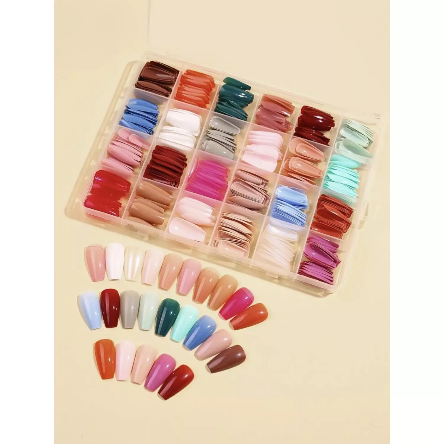 Shein 576PCs Long Coffin Nails Set - Mixed Colors  hover image