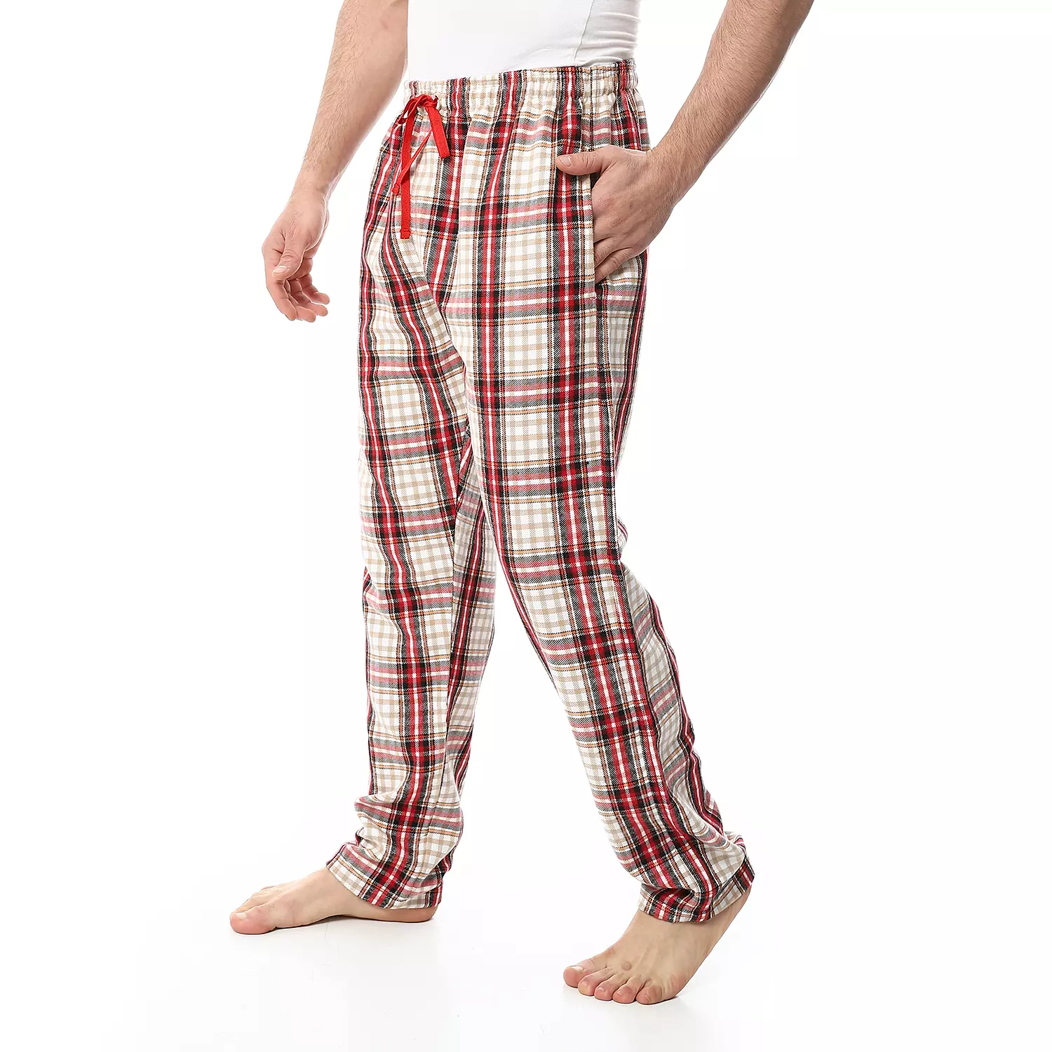 Shorto Winter Check Pants - Red * Beige - 4045 - 024  2