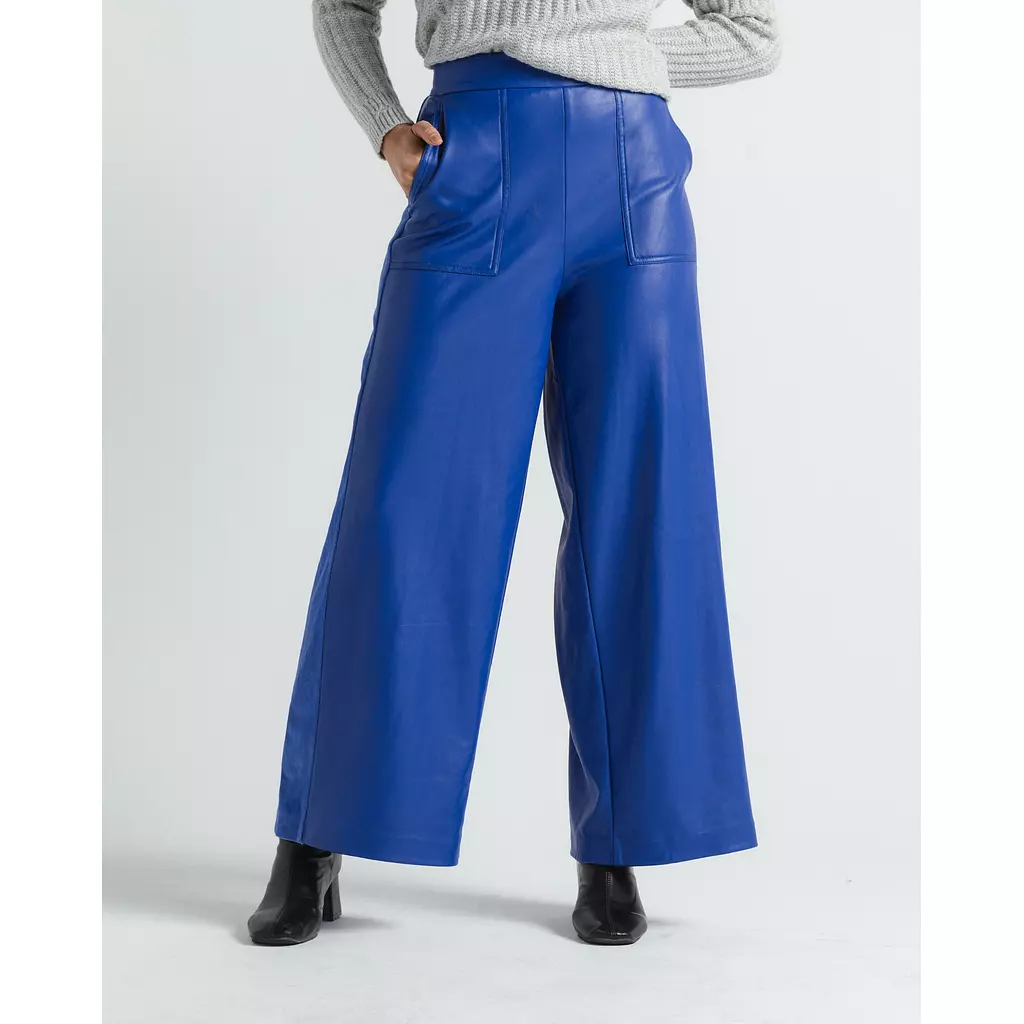 Royal blue leather pants