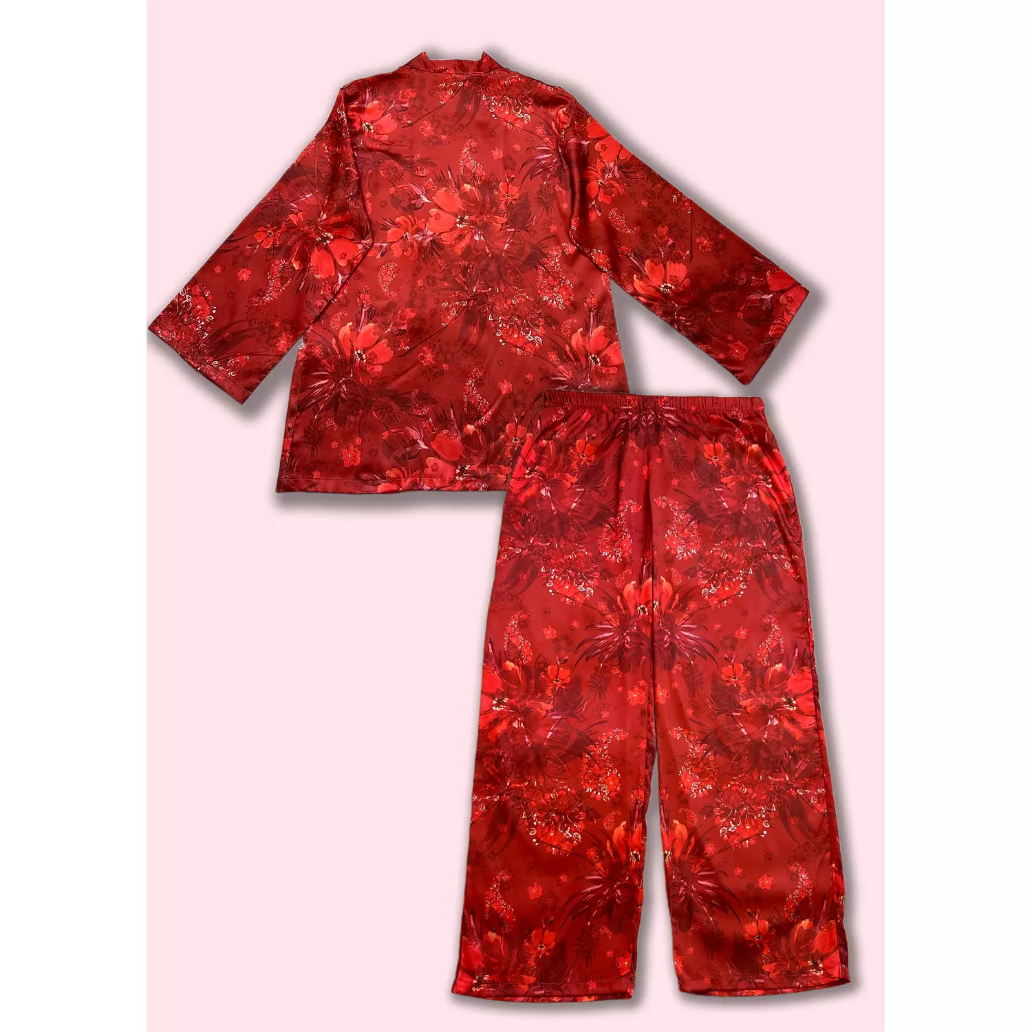 Hibiscus Red Kimono Set 1