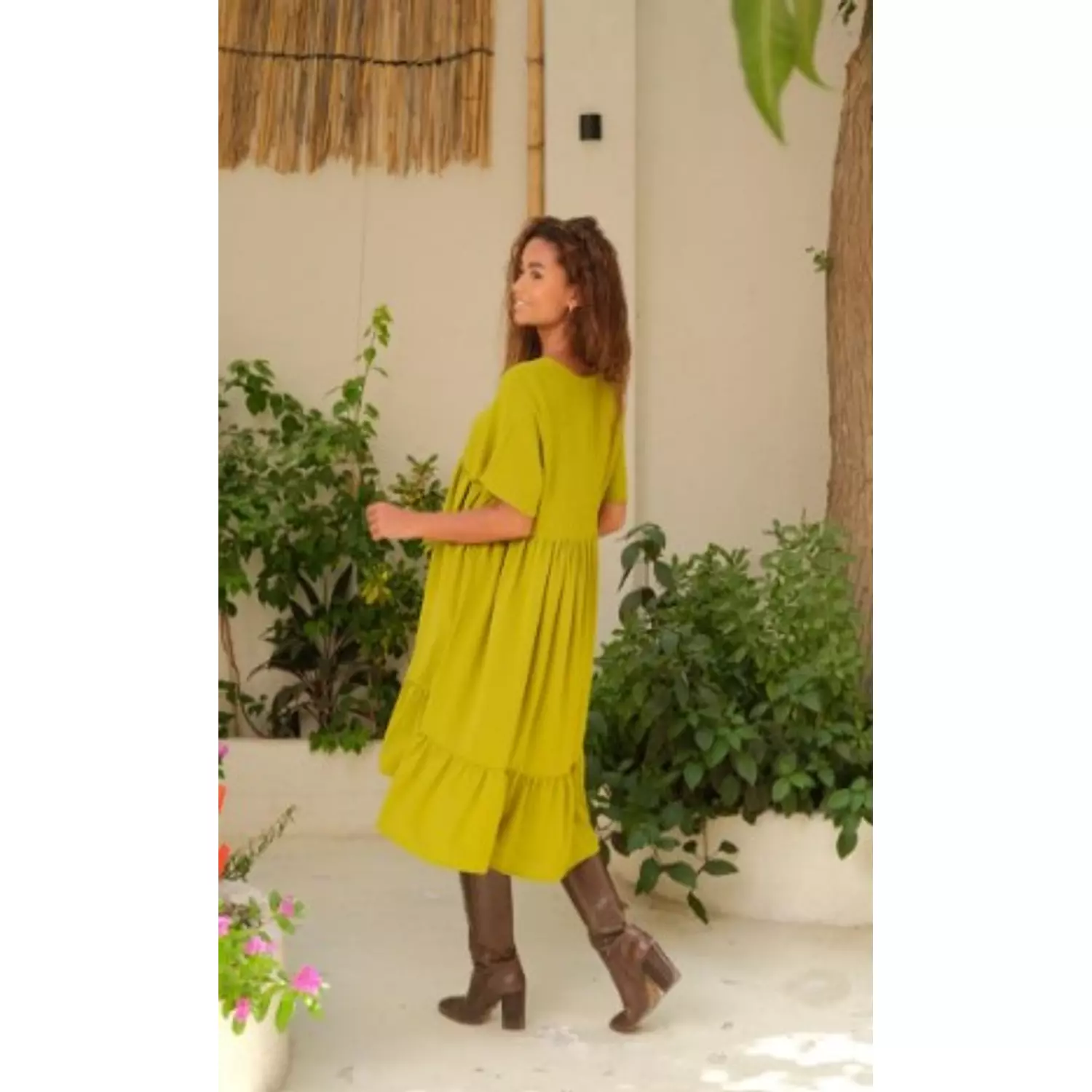 Yellow Cut Dress hover image