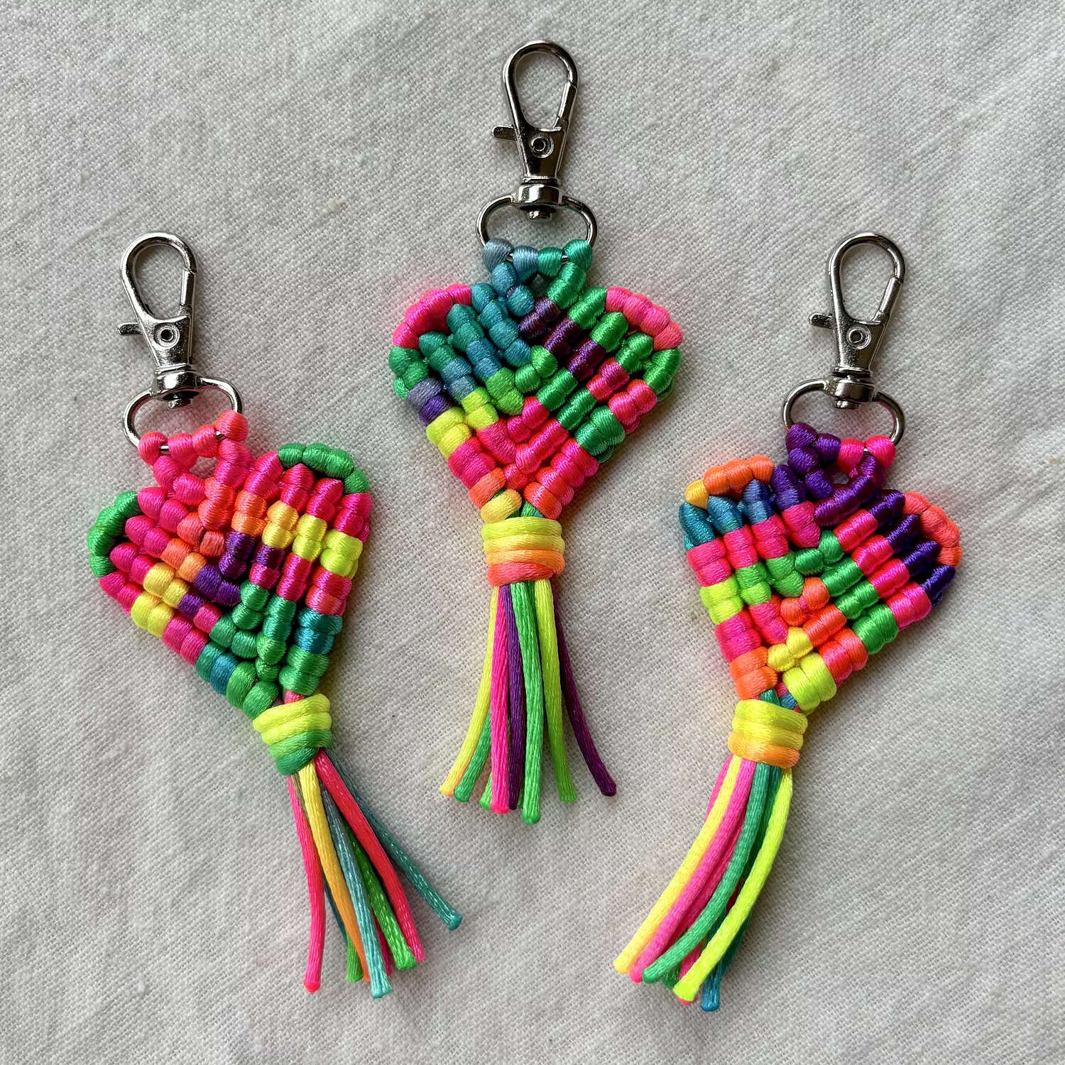 Neon Heart Keychain Hook 0