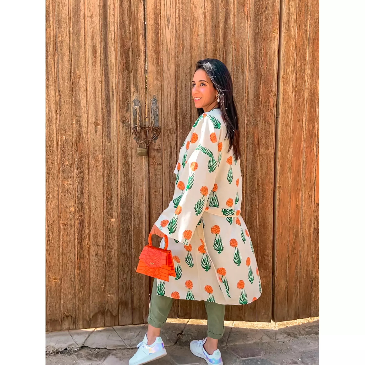 Linen Marigold Orange kimono 6