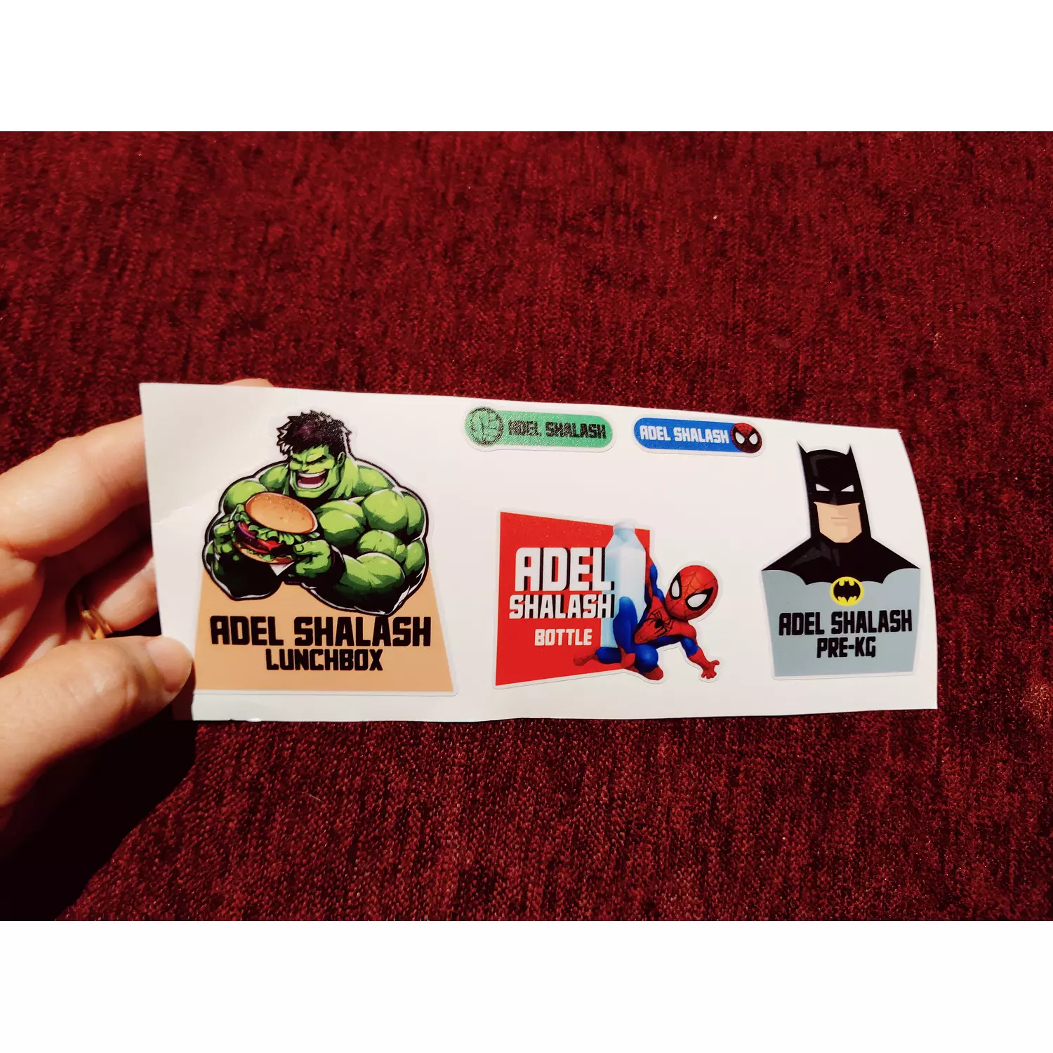 Superheroes School Labels Stickies 2