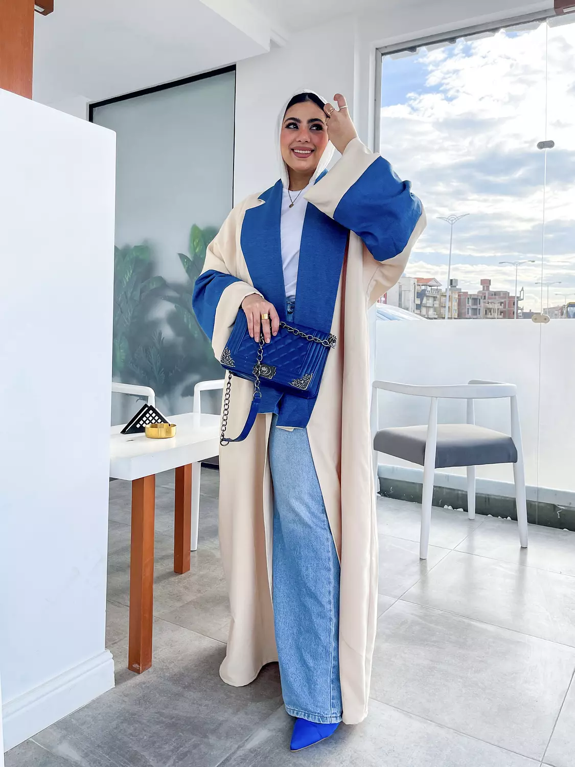 Denim Sleeves Blazer Abaya hover image