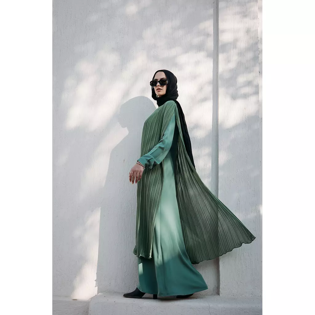 Night Blooming Abaya in Sage Green