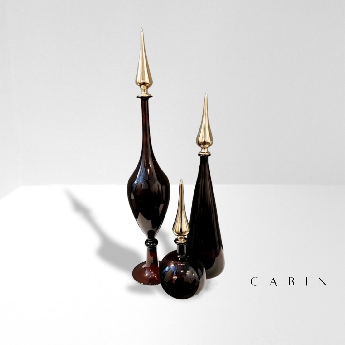 Black vases with gold plated touch 