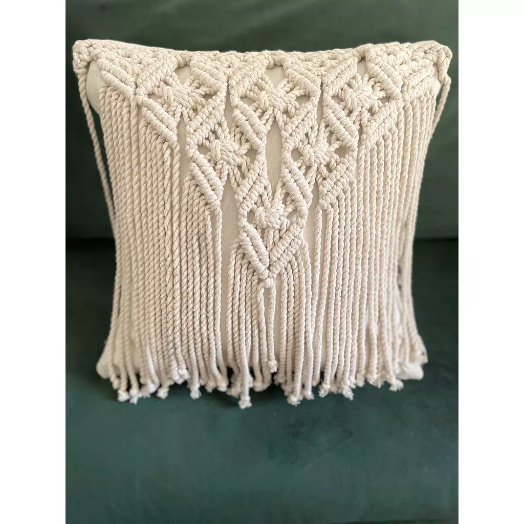 Nest Cotton Macrame Cushion   