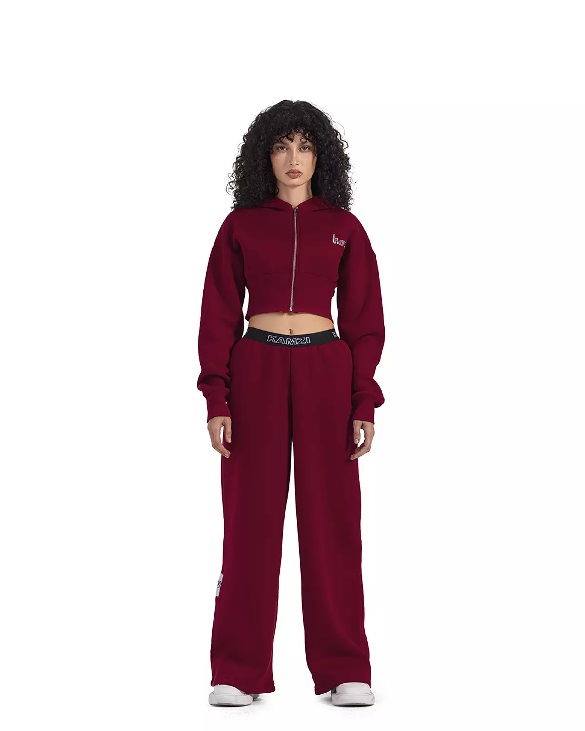 Kamzi Burgundy Wide leg Sweatpants     hover image