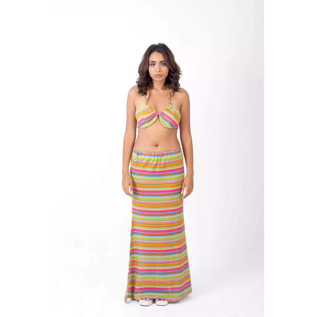 Tropicana Stripe Bralet Set