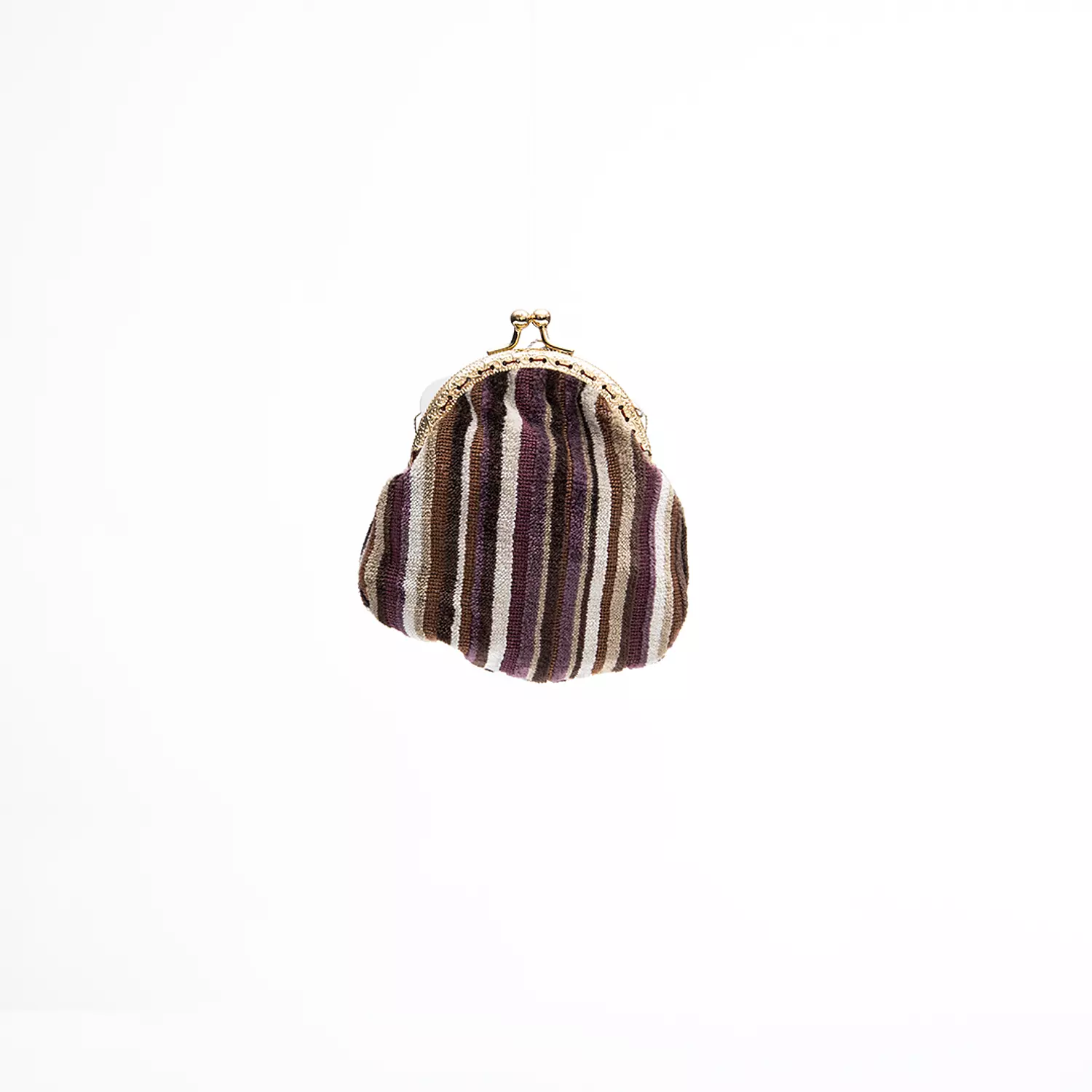 The Velvet Striped Kisslock Coin Purse hover image