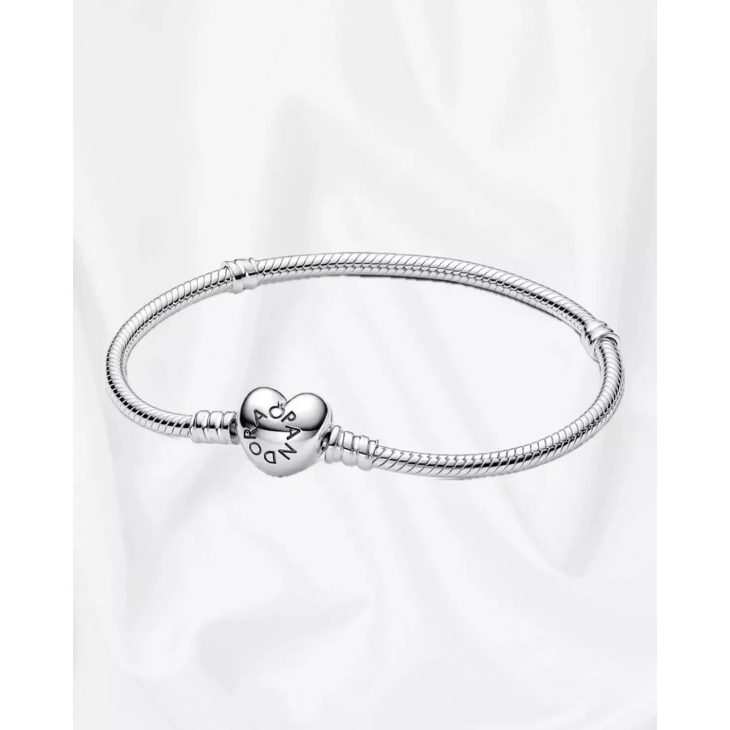 Pandora Moments Heart Clasp Snake Chain Bracelet hover image