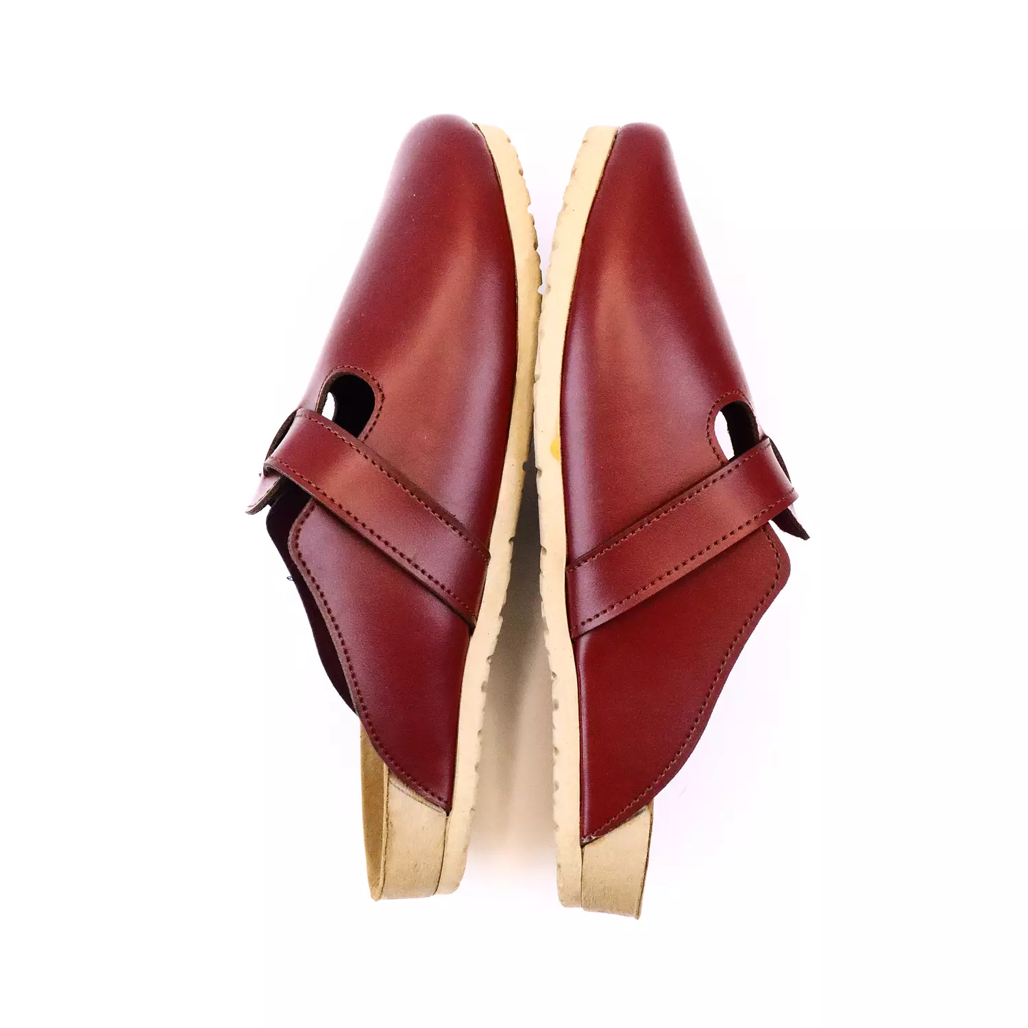 Leather clogs - Burgundy 1