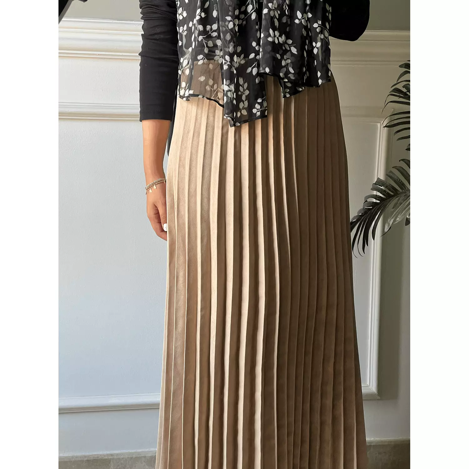 Plisse Skirt in Beige-2nd-img