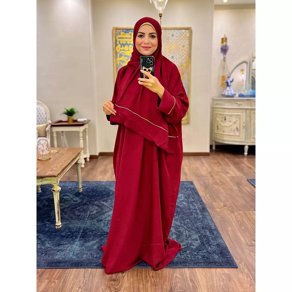 Free Size Isdal with Veil  - Maroon