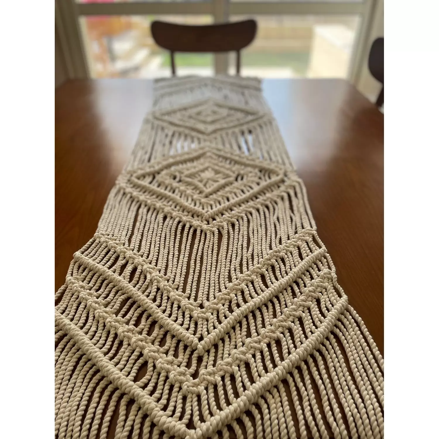 Cotton Macrame Double Diamond Runner    5