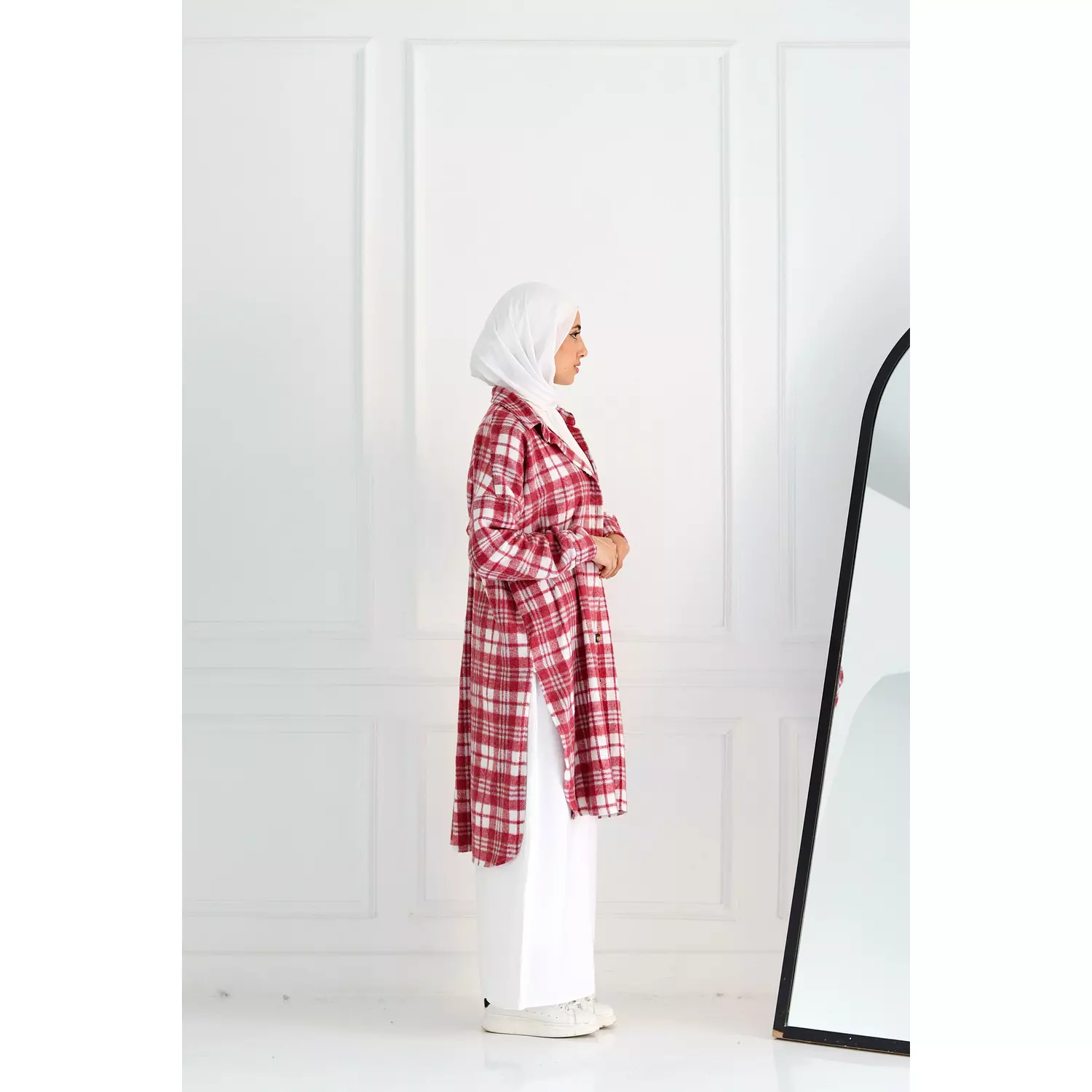 Red Checkered Oversize Shirt 5