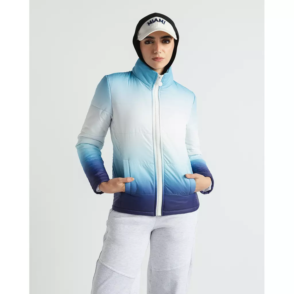 Ombré Blue Puffer Jacket