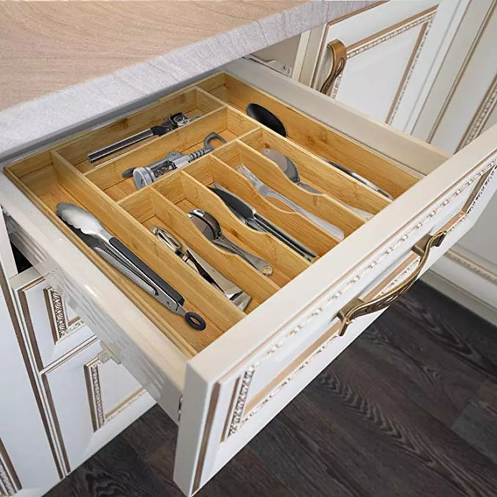 Bamboo Drawer Organizer Expandable 