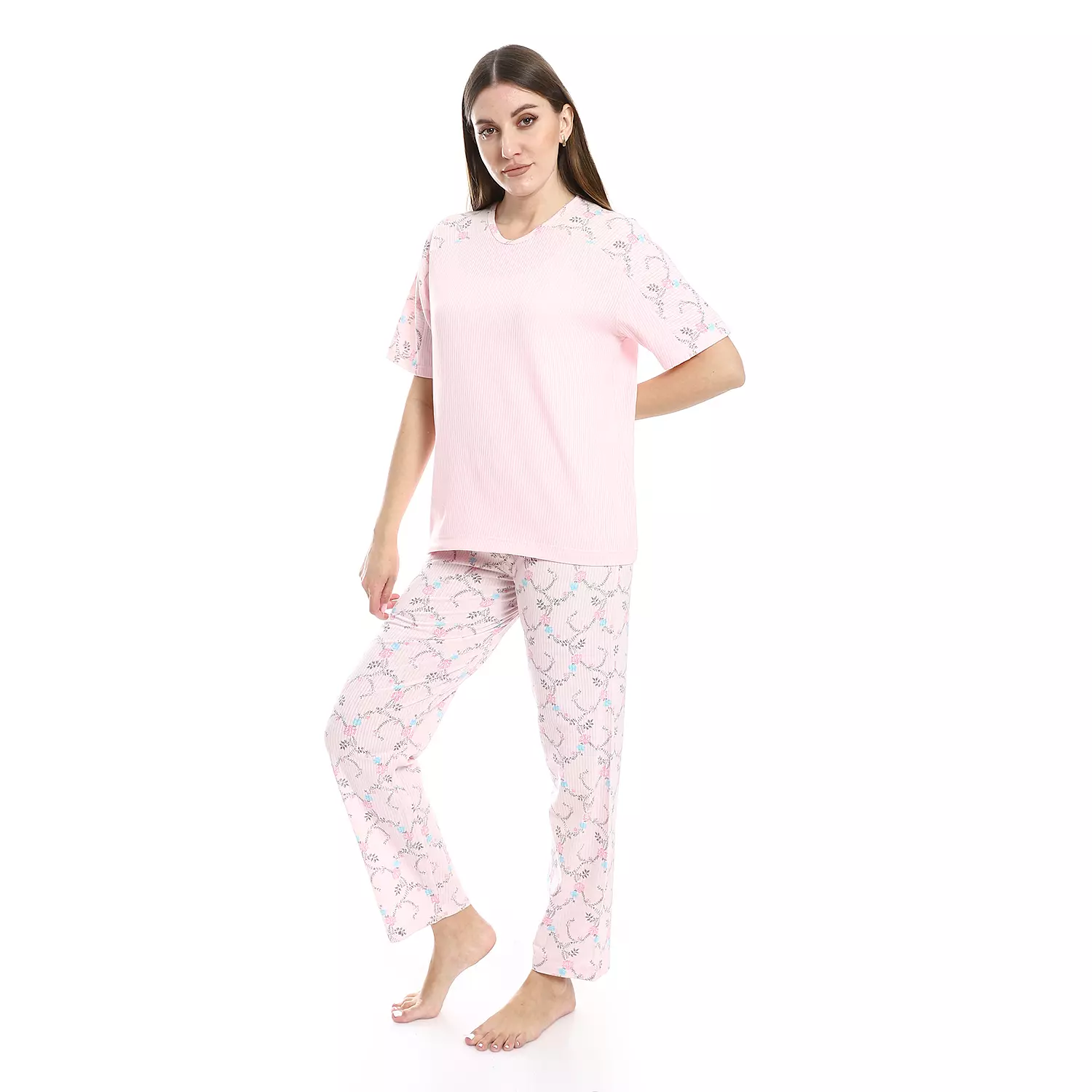 Women Smart PJ - 2608 - Pink 2