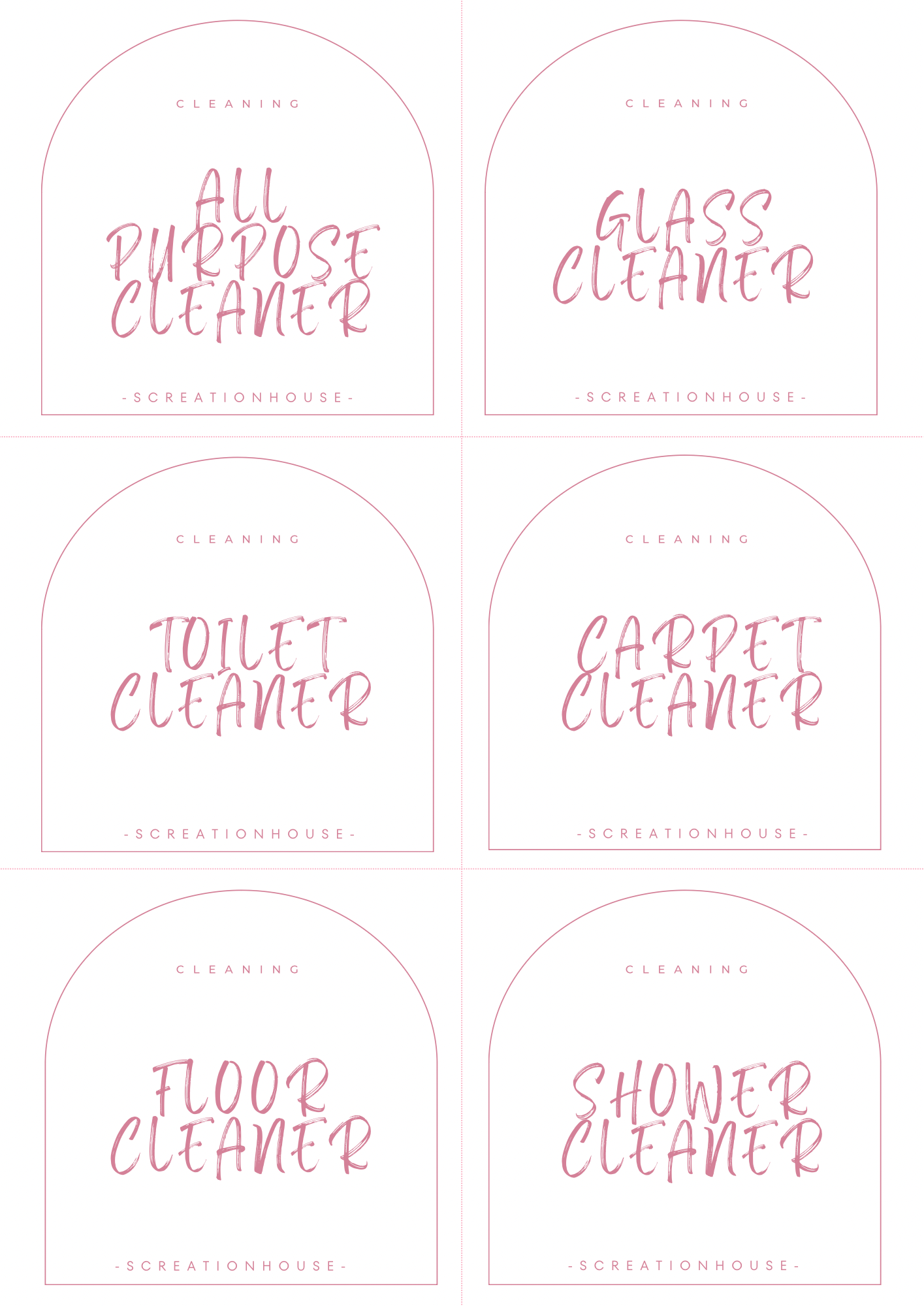 Pink cleaning stickers