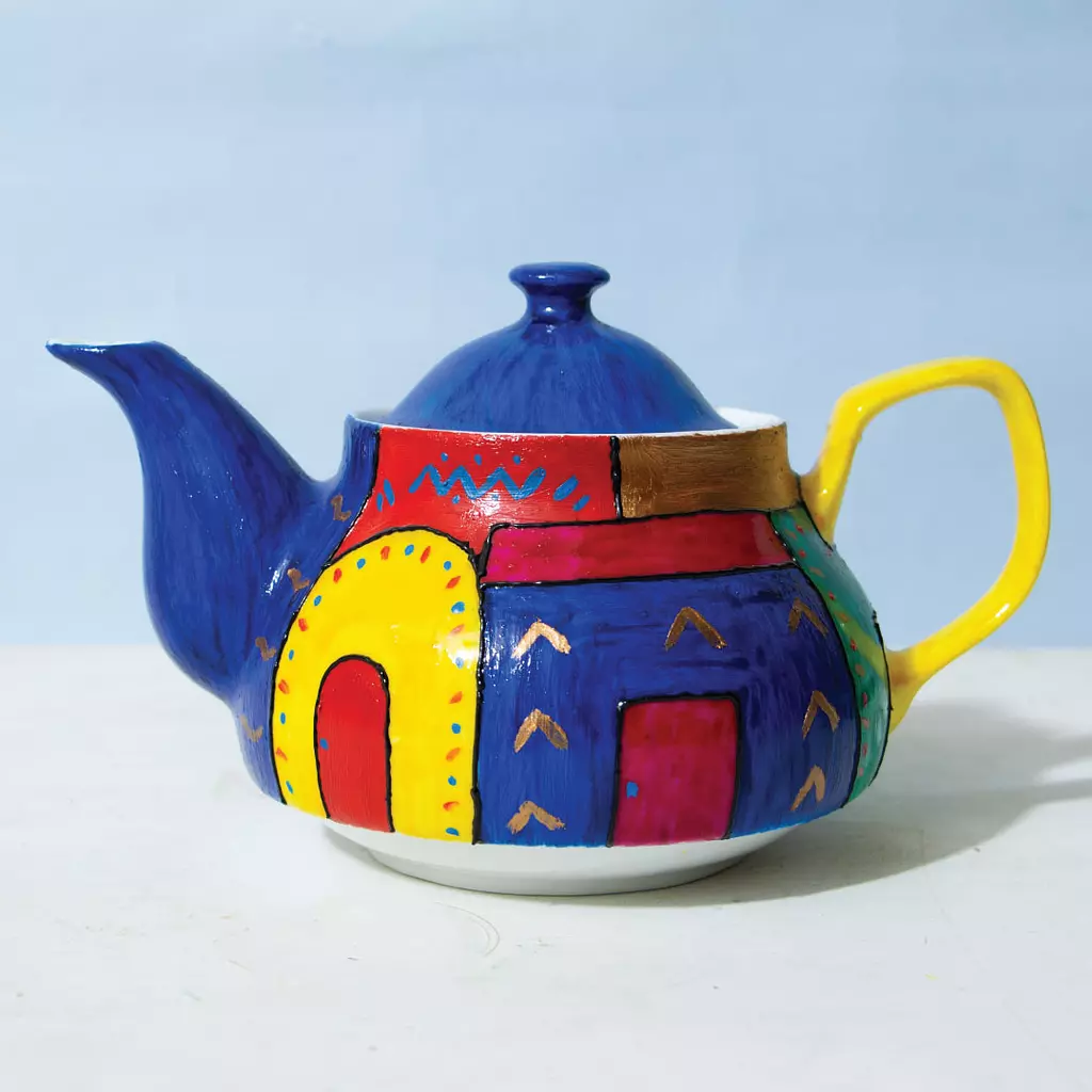 Nubian Houses Full Color Teapot