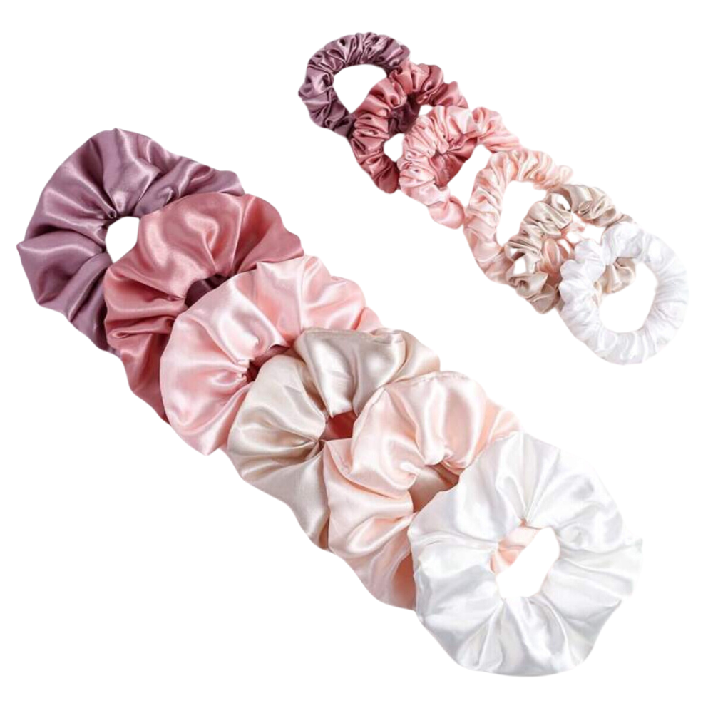 2 Pc Satin Scrunchies Set 4