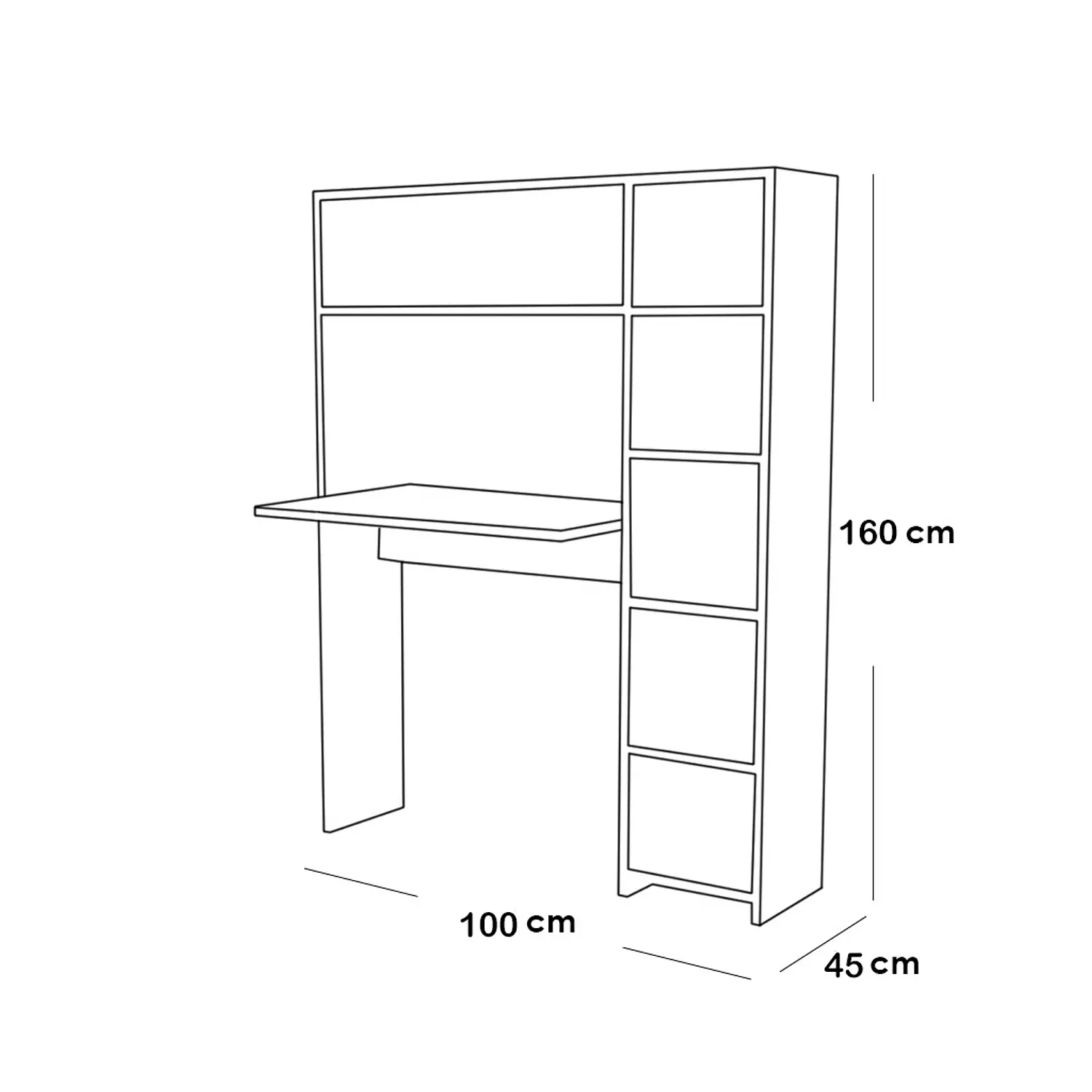 Desk 100x45x160 cm - artco.desk27 3