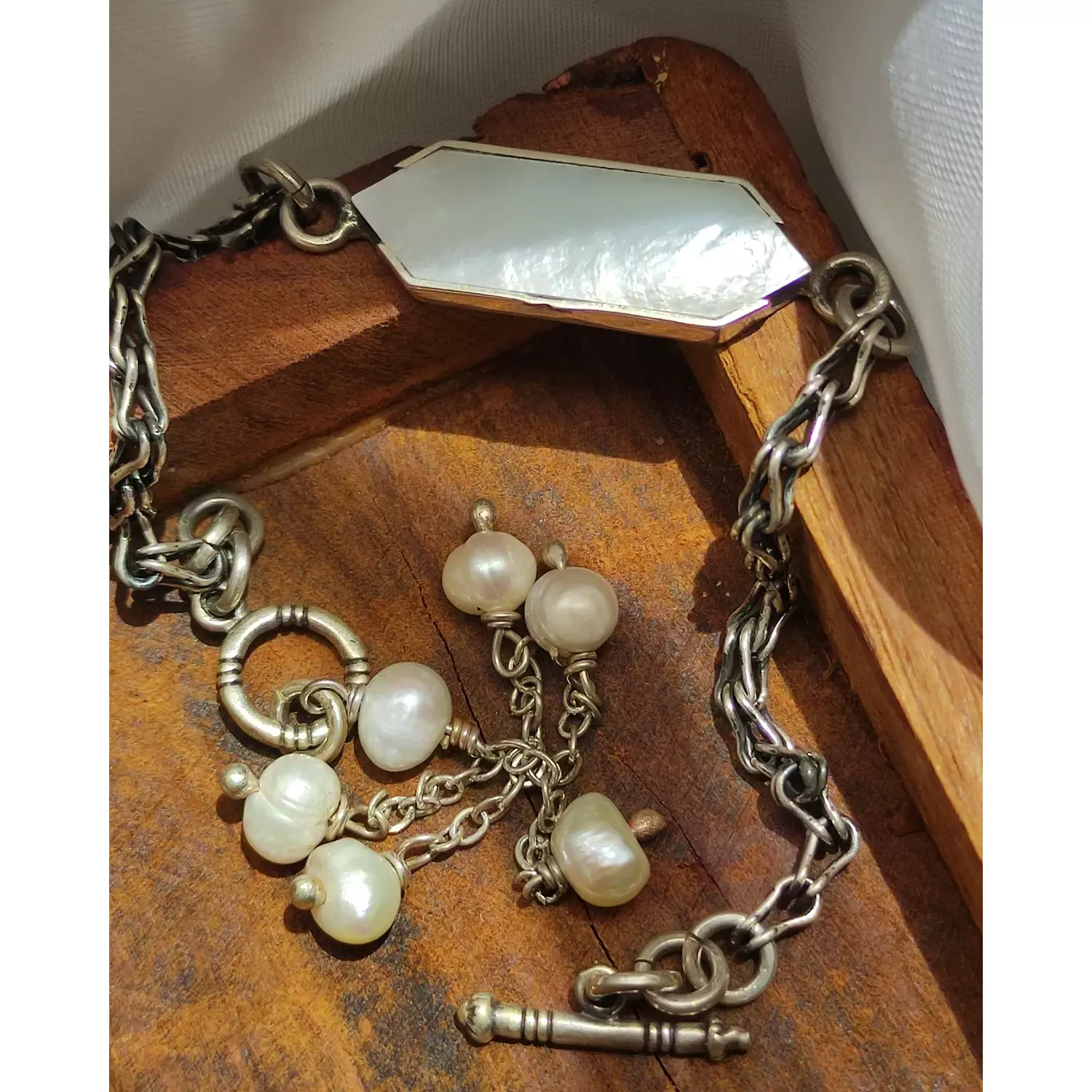 Silver pearl seashell set 1