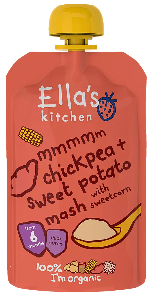 Ella's Kitchen -Chickpea + sweet potato mash Veggies - 120 grams